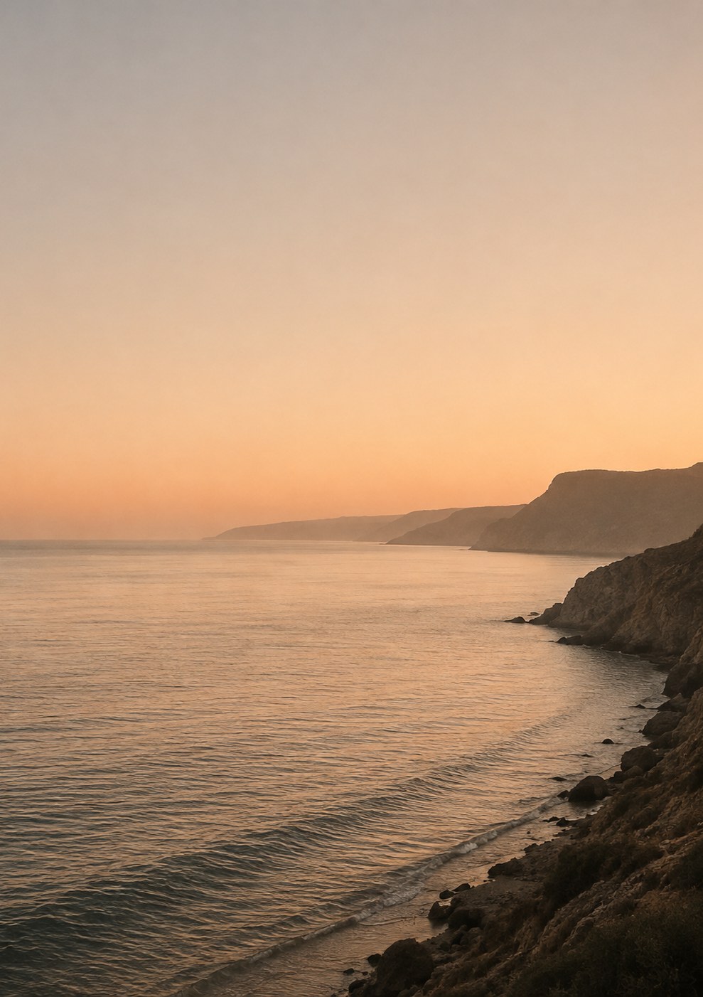 Coastal cliffs at sunset